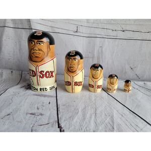 Boston Red Sox Nesting Dolls 5 Piece Set-Ortiz-Martinez-Beltre-J D Drew-Scutard